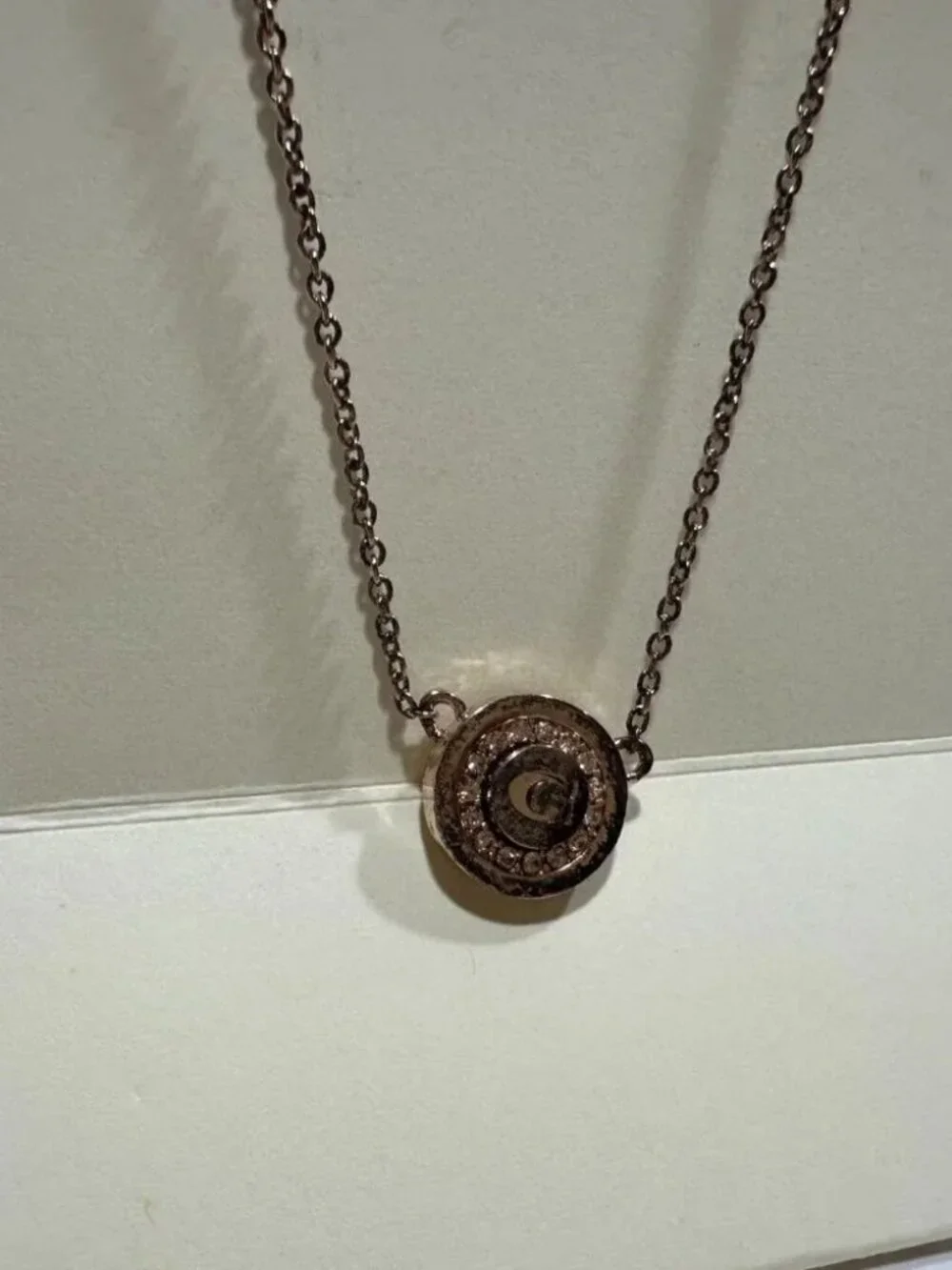 Bundle - Coach Rose Gold-Tone Stud Earrings & 17" Chain Pendant Necklace - Picture 7 of 10